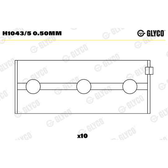 H1043/5 0.50mm - Main Bearings, crankshaft 