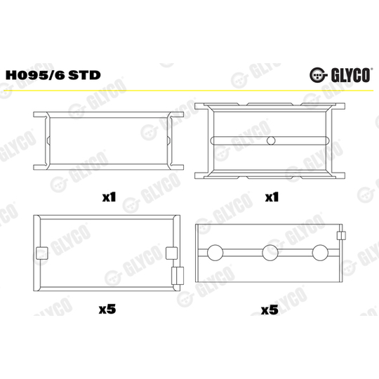 H095/6 STD - Crankshaft Bearings 