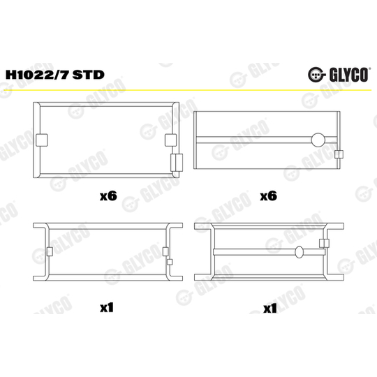 H1022/7 STD - Crankshaft Bearings 