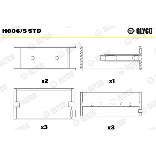 H006/5 STD - Crankshaft Bearings 