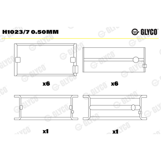 H1023/7 0.50mm - Crankshaft Bearings 