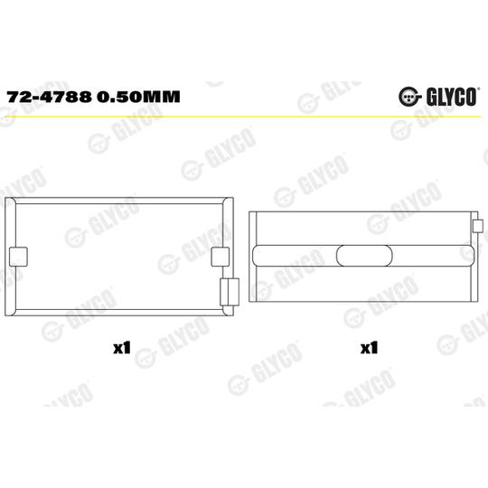 72-4788 0.50mm - Crankshaft Bearings 