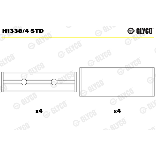 H1338/4 STD - Crankshaft Bearings 