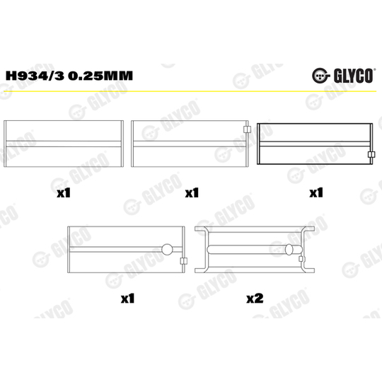 H934/3 0.25mm - Crankshaft Bearings 