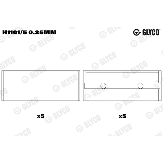 H1101/5 0.25mm - Crankshaft Bearings 