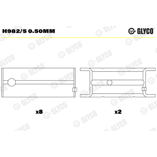 H982/5 0.50mm - Väntvõlli laager 