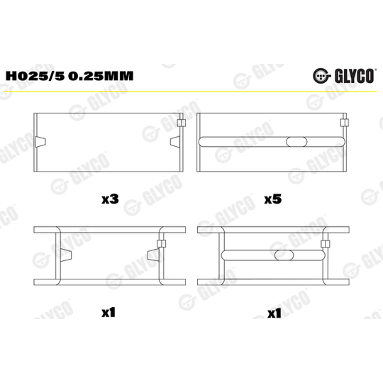 H025/5 0.25mm - Crankshaft Bearings 