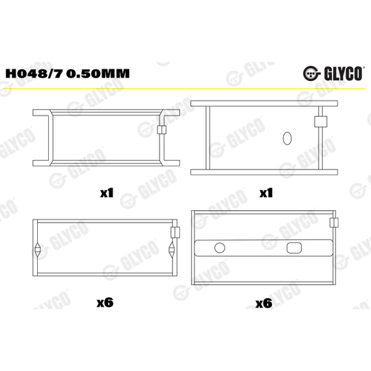 H048/7 0.50mm - Crankshaft Bearings 