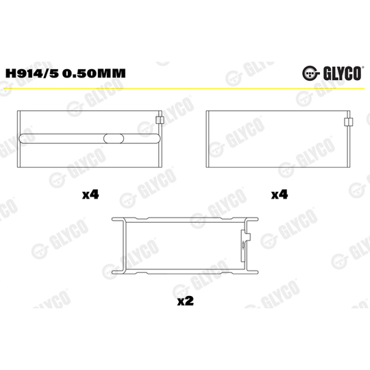 H914/5 0.50mm - Crankshaft Bearings 