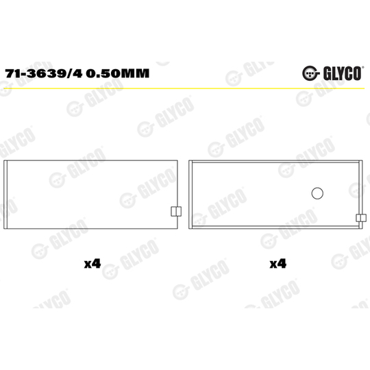 71-3639/4 0.50mm - Big End Bearings 