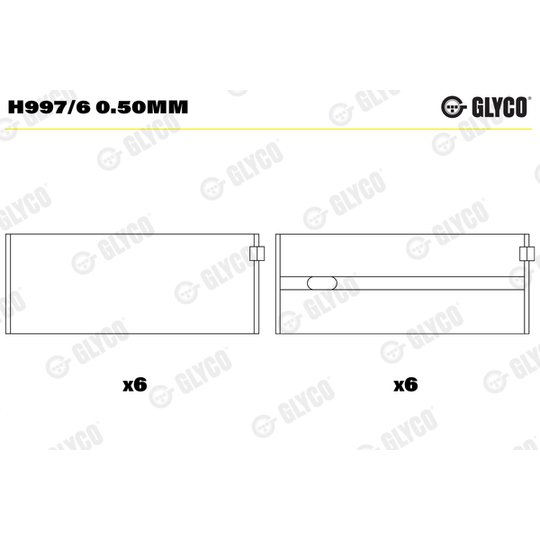 H997/6 0.50mm - Väntvõlli laager 