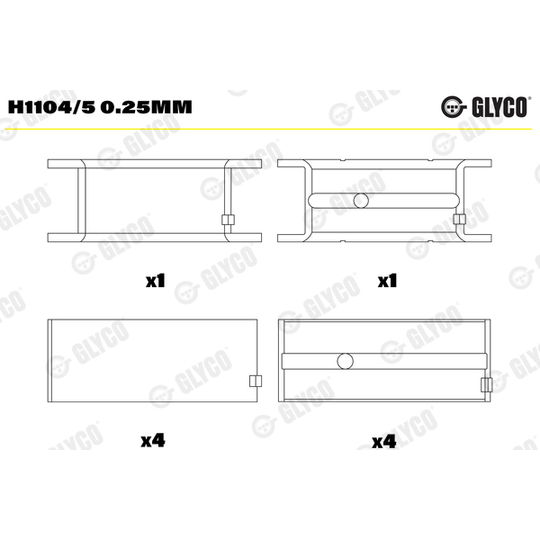 H1104/5 0.25mm - Väntvõlli laager 