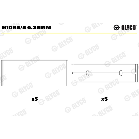 H1065/5 0.25mm - Crankshaft Bearings 