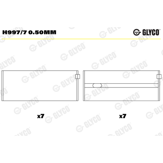 H997/7 0.50mm - Väntvõlli laager 