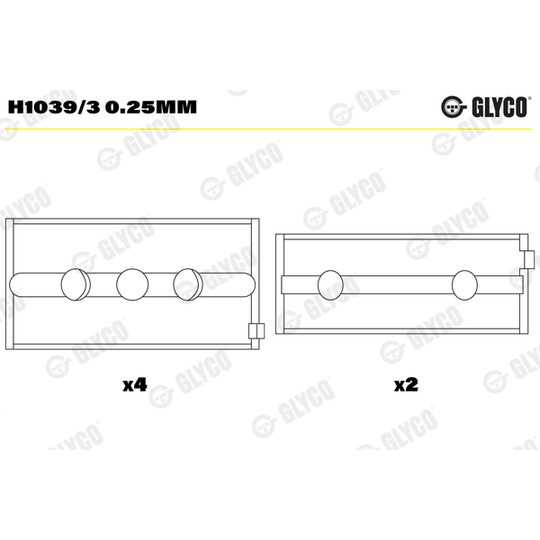 H1039/3 0.25mm - Crankshaft Bearings 