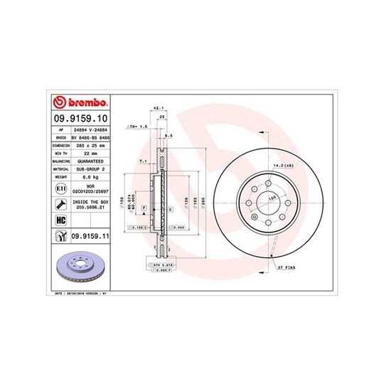 360406008400 - Brake Disc 