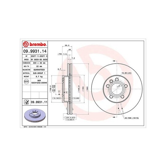 360406009400 - Brake Disc 