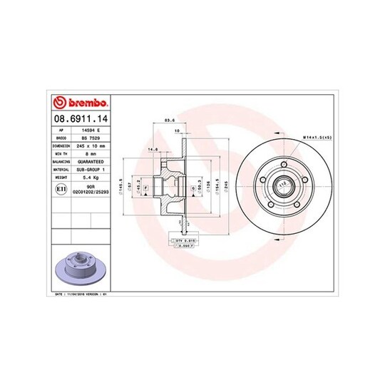 360406012700 - Brake Disc 