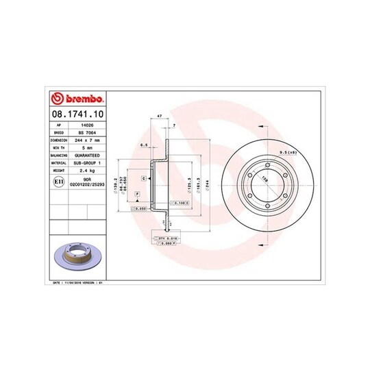 360406017500 - Brake Disc 