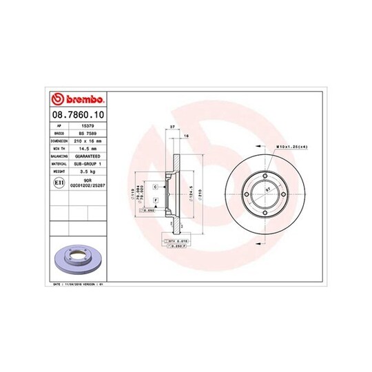 360406019500 - Brake Disc 