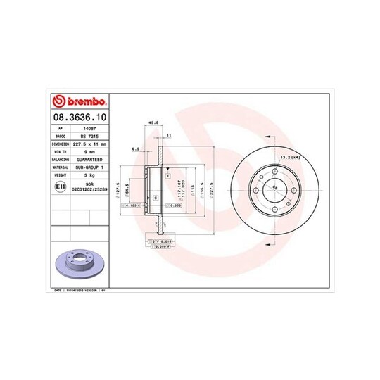 360406020400 - Brake Disc 