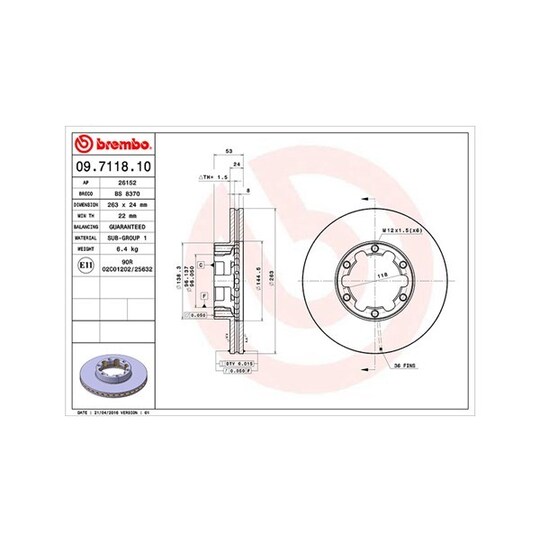 360406036000 - Brake Disc 