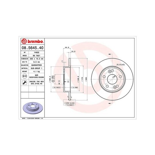 360406043800 - Brake Disc 