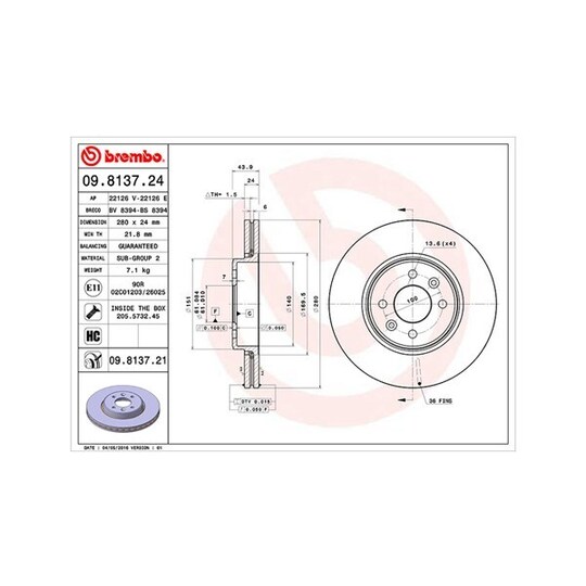 360406043900 - Brake Disc 