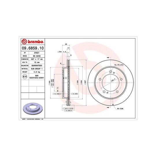 360406046100 - Brake Disc 