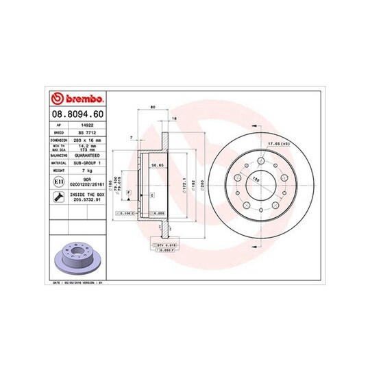 360406072800 - Brake Disc 