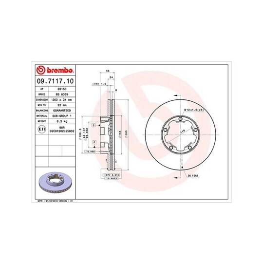 360406105800 - Brake Disc 