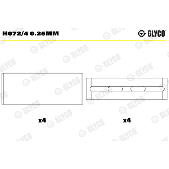 H072/4 0.25mm - Crankshaft Bearings 