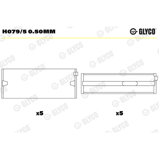 H079/5 0.50mm - Crankshaft Bearings 