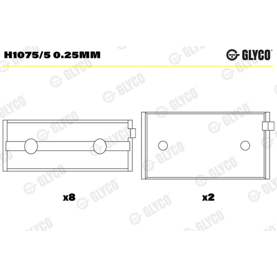 H1075/5 0.25mm - Crankshaft Bearings 