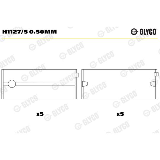 H1127/5 0.50mm - Crankshaft Bearings 