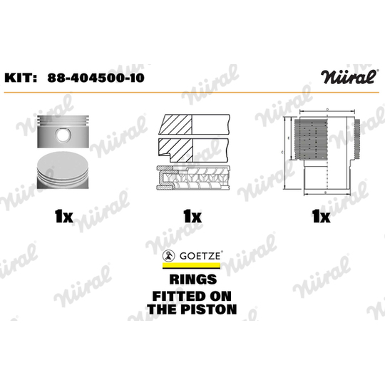 88-404500-10 - Rep. sats, kolv/cylinderfoder 