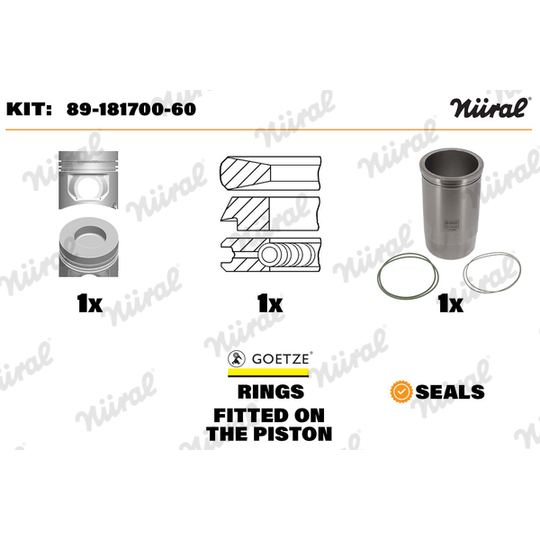 89-181700-60 - Rep. sats, kolv/cylinderfoder 