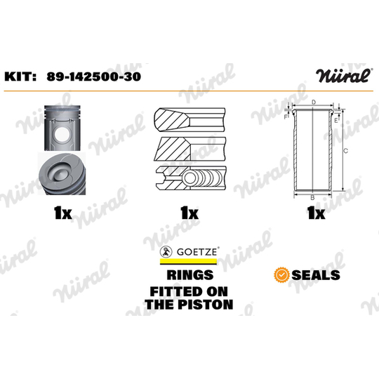 89-142500-30 - Rep. sats, kolv/cylinderfoder 