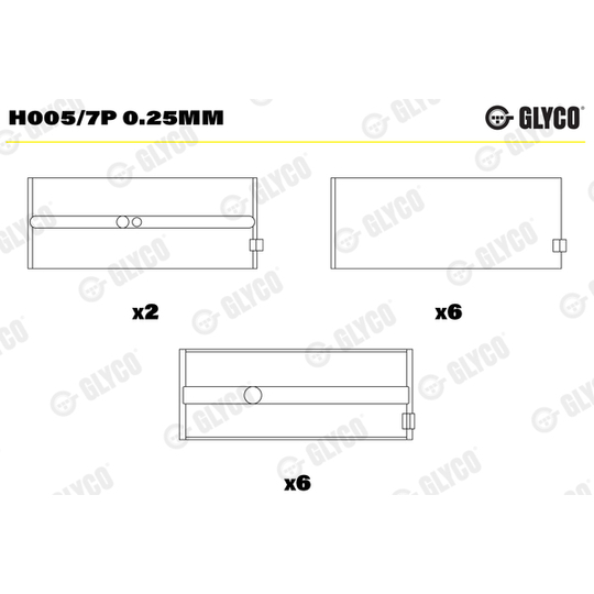 H005/7P 0.25mm - Väntvõlli laager 