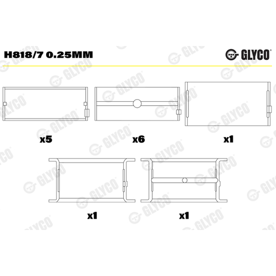 H818/7 0.25mm - Crankshaft Bearings 