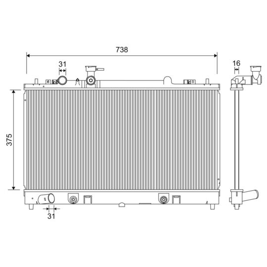 701208 - Radiaator, mootorijahutus 