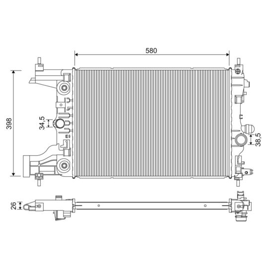 701245 - Radiator, engine cooling 