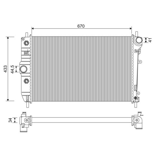 701274 - Radiator, engine cooling 