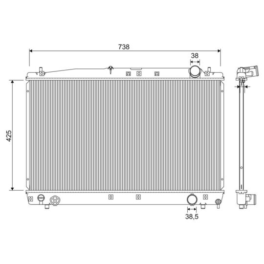 701349 - Radiator, engine cooling 