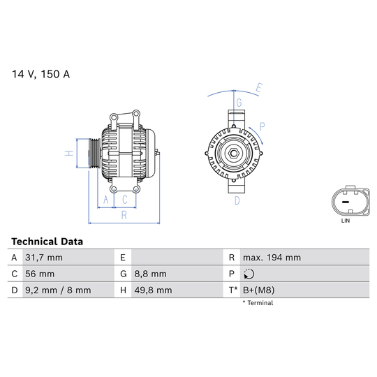 0 986 084 010 - Alternator 