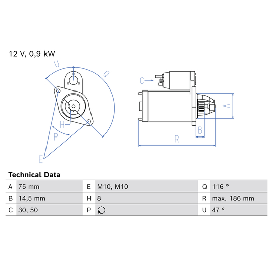 0 986 025 980 - Startmotor 