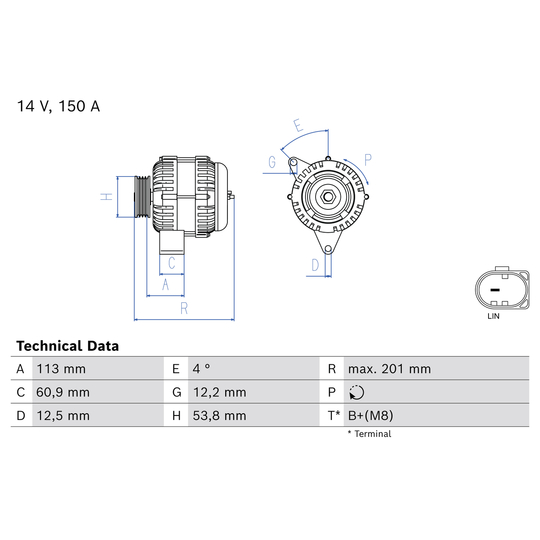 0 986 085 090 - Alternator 