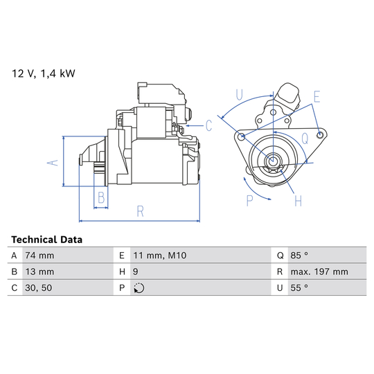 0 986 026 110 - Startmotor 