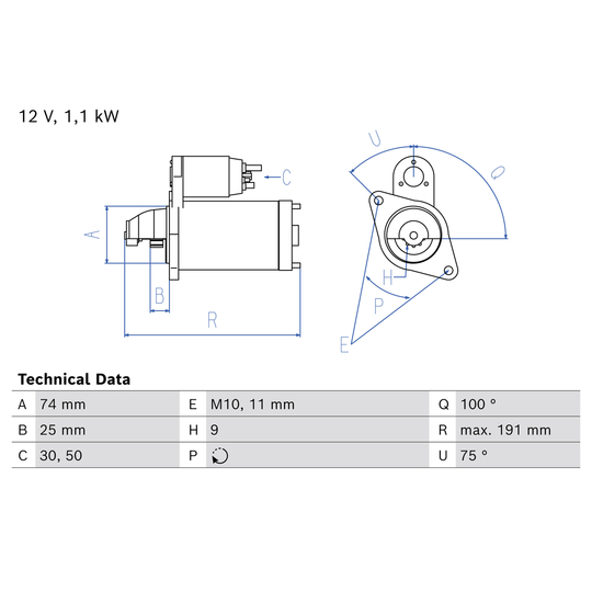 0 986 025 680 - Startmotor 