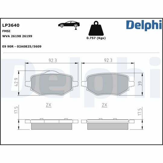 LP3640 - Brake Pad Set, disc brake 